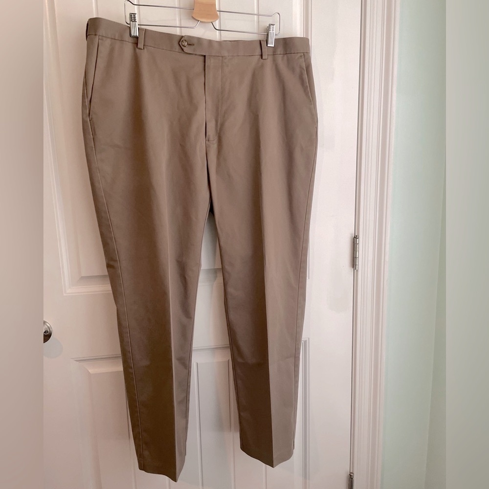 Roundtree & Yorke Dark Tan Dress Slacks Pants Business Casual Sz 40 X 30 in EUC